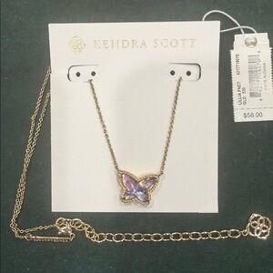 Kendra Scott Gold Necklace with Iridescent Butterfly
